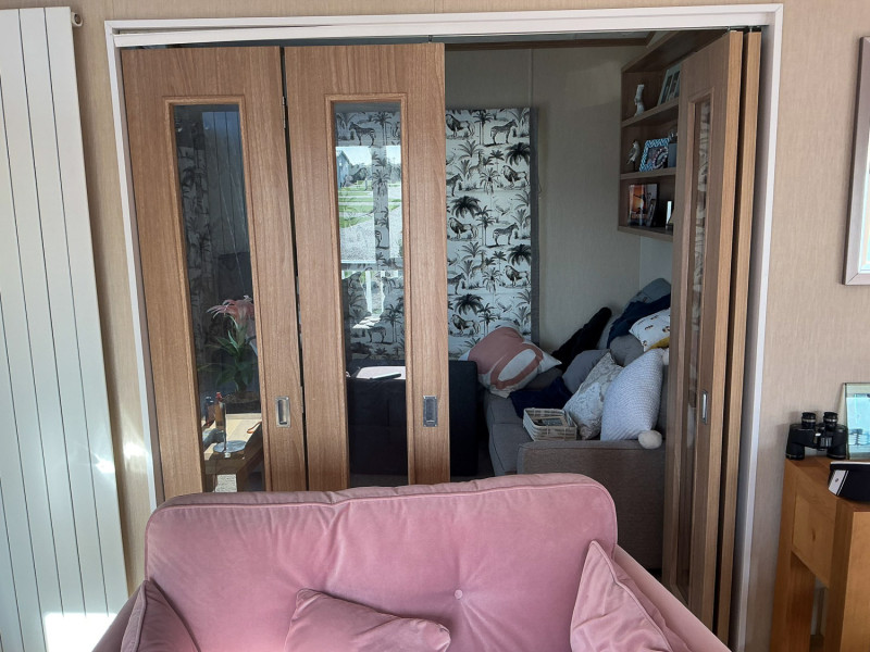 Pemberton Rivendale 2019 twin lodge sited at Heathland Beach, Kessingland, Norfolk