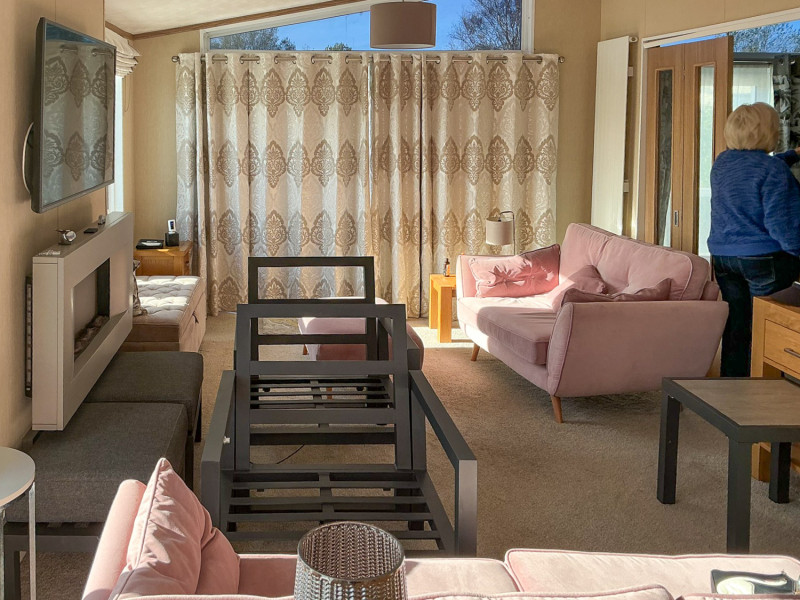Pemberton Rivendale 2019 twin lodge sited at Heathland Beach, Kessingland, Norfolk