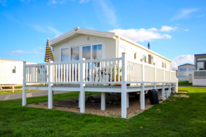 Willerby Avonmore 2017 with decking on a great pitch at Allhallows, Kent