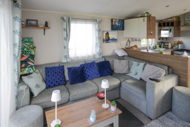 Willerby Avonmore 2017 with decking on a great pitch at Allhallows, Kent