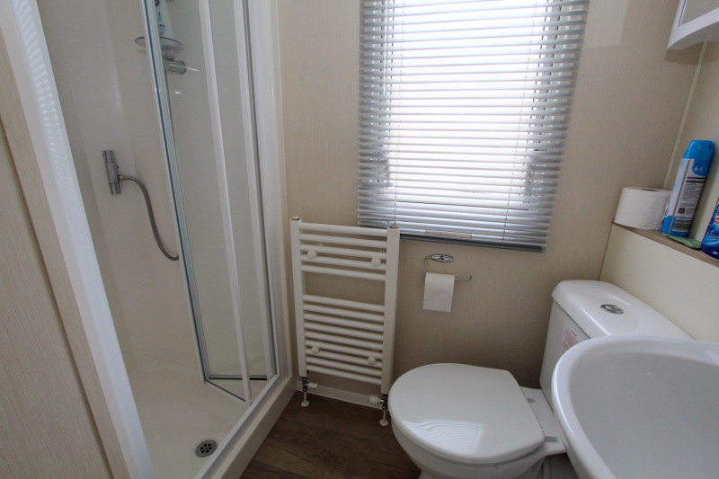 Willerby Johnson 2019 centre-lounge static on New Beach, Dymchurch, Kent