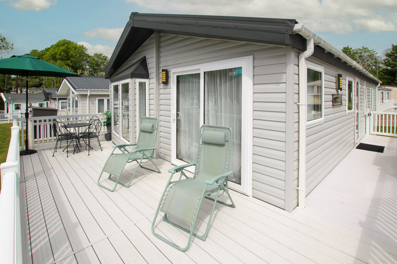 Willerby Everleigh Lodge 2019 with sunny decking sited at Coghurst Hall, Hastings, East Sussex