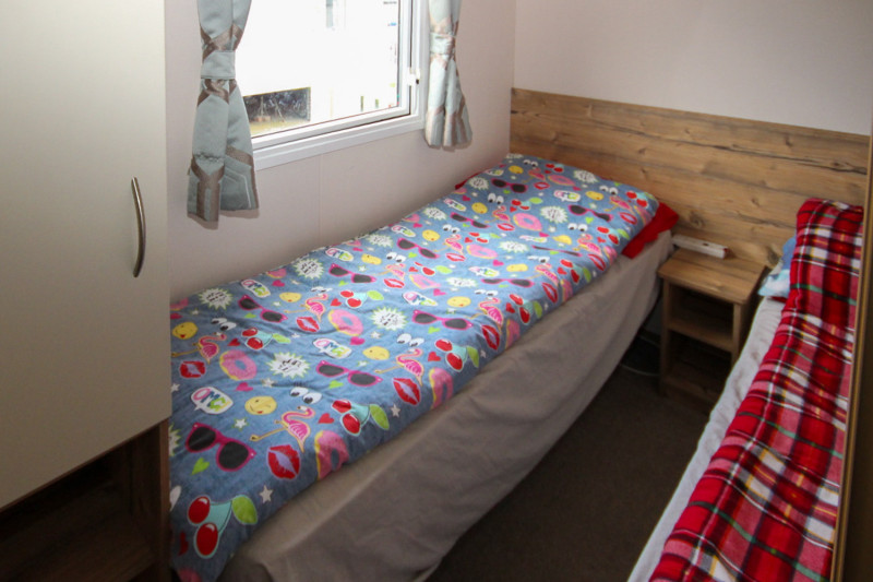 ABI Trieste 2017 static caravan sited at Allhallows, Kent. 3 bedrooms, DG/CH, decking