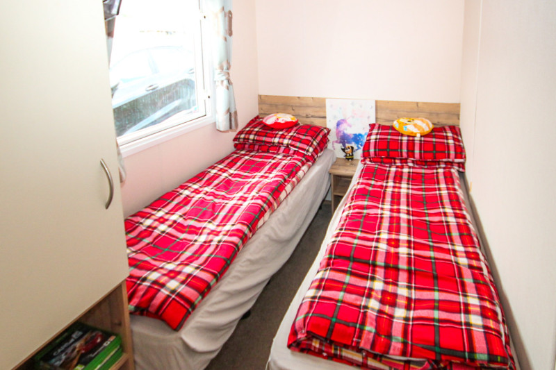 ABI Trieste 2017 static caravan sited at Allhallows, Kent. 3 bedrooms, DG/CH, decking