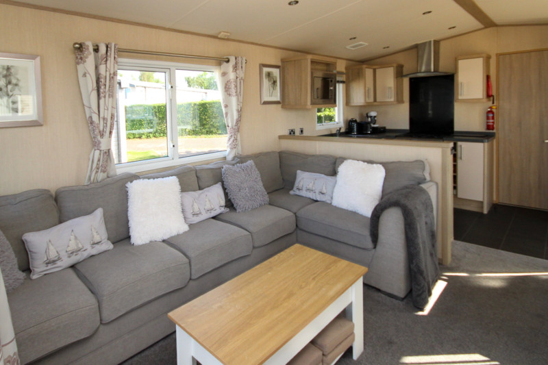 ABI Haywood 2015 static caravan + decking at Haven's Allhallows, Kent