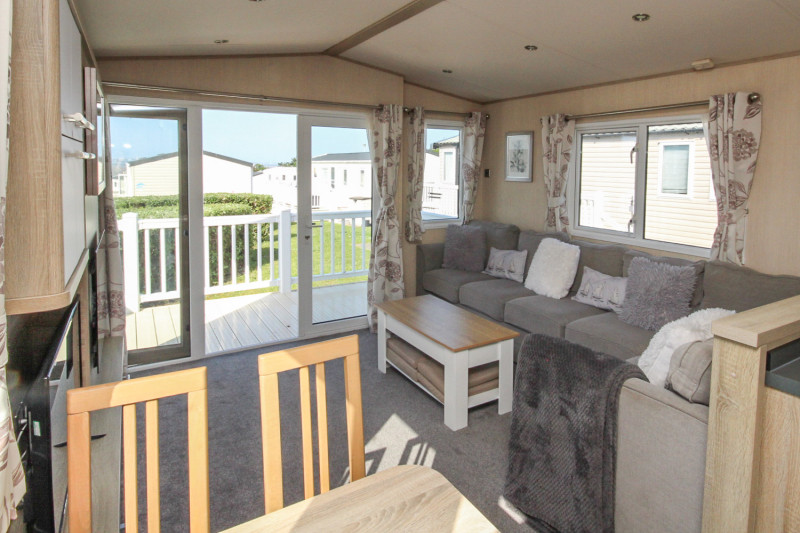 ABI Haywood 2015 static caravan + decking at Haven's Allhallows, Kent