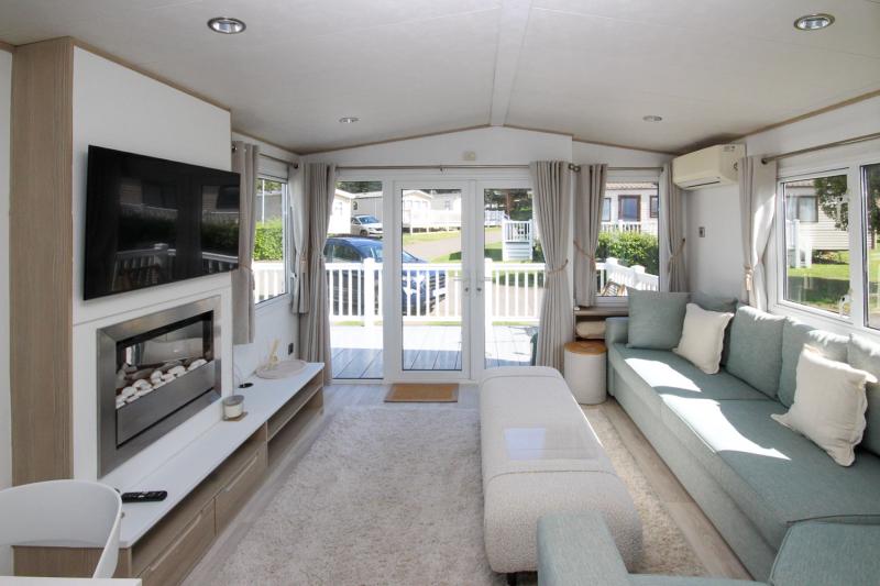 ABI Beachcomber 2012 static caravan at Haven Kent Coast, Allhallows. 2 bedrooms, decking