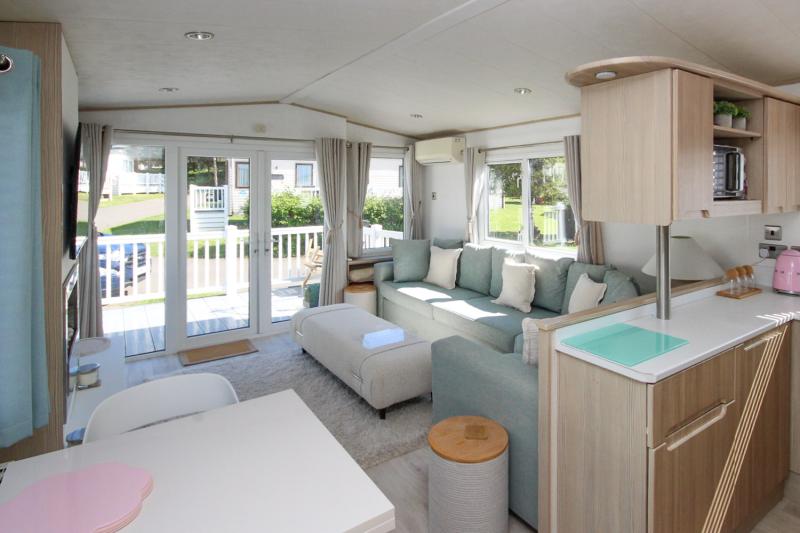 ABI Beachcomber 2012 static caravan at Haven Kent Coast, Allhallows. 2 bedrooms, decking