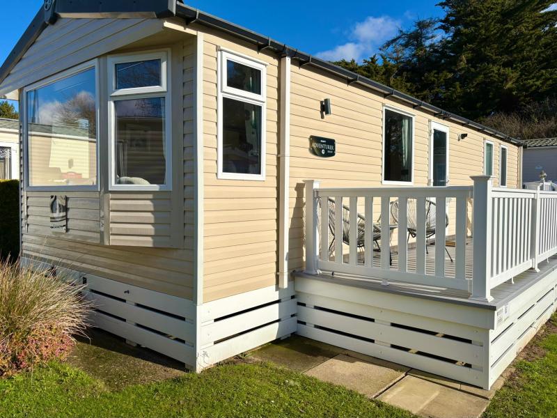 Stunning Swift Adventurer 2016 static caravan sited at Shorefield Country Park,