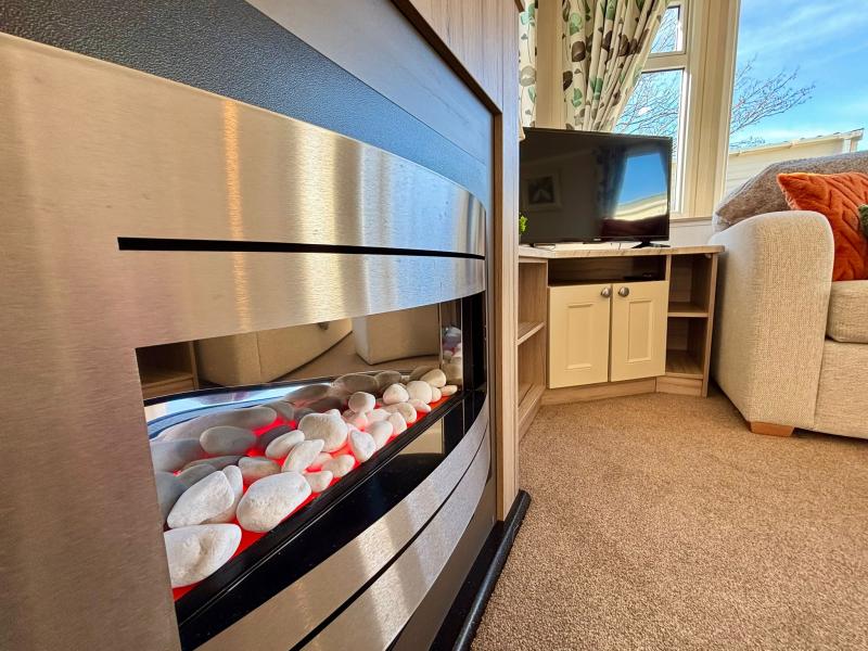 Stunning Swift Adventurer 2016 static caravan sited at Shorefield Country Park,