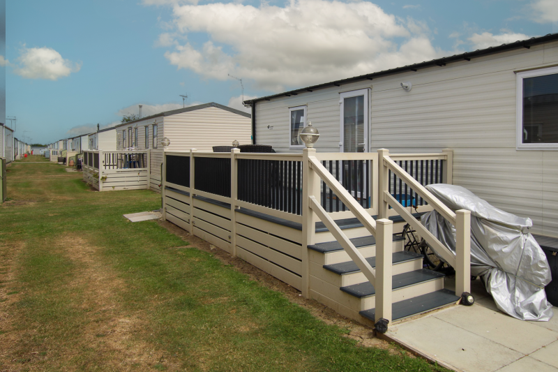 Willerby Grasmere 2022 with decking sited at Seaview Holiday Park, Whitstable, Kent