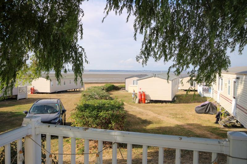 Atlas Mirage 2022 static caravan sited at Haven's Kent Coast Holiday Park, Allhallows. 2 bed, DG/CH, decking