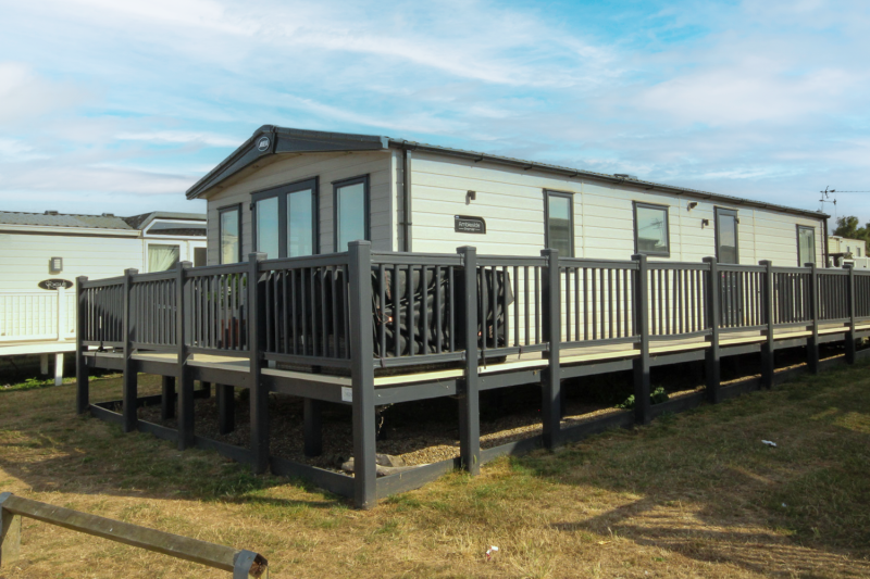 ABI Ambleside 2019 villa-style caravan on a front-row river-view pitch at Allhallows, Kent