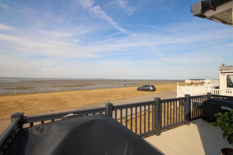 ABI Ambleside 2019 villa-style caravan on a front-row river-view pitch at Allhallows, Kent